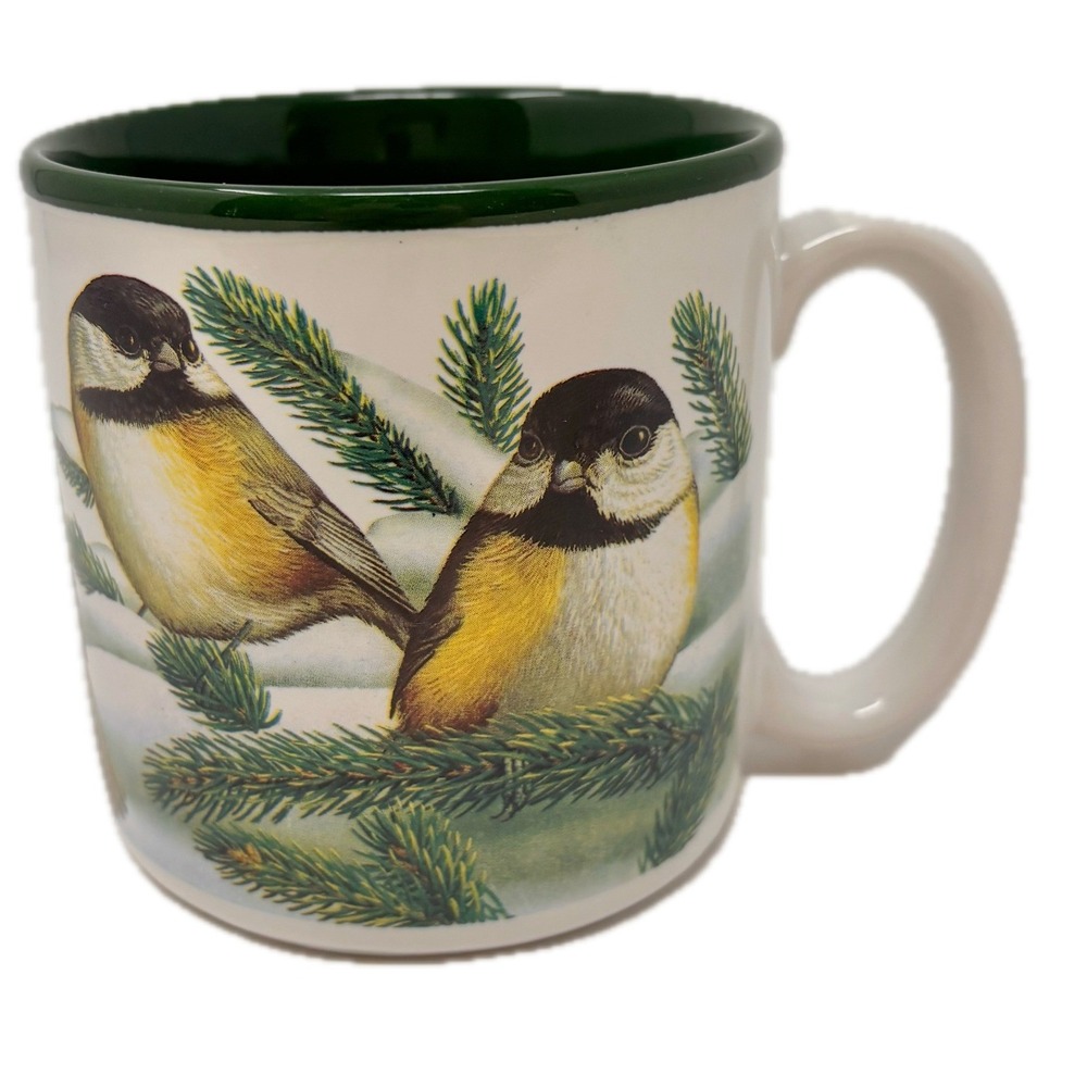 Vintage Potpourri Press 1993 Chickadees Winter Bird Coffee Mug CE Pearson